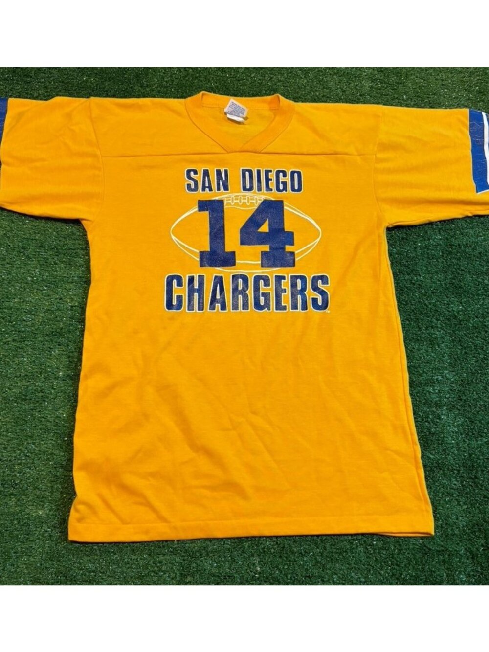 Vintage San Diego Chargers jersey youth XL yellow clube dan fouts garan NFL